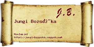 Jungi Bozsóka névjegykártya